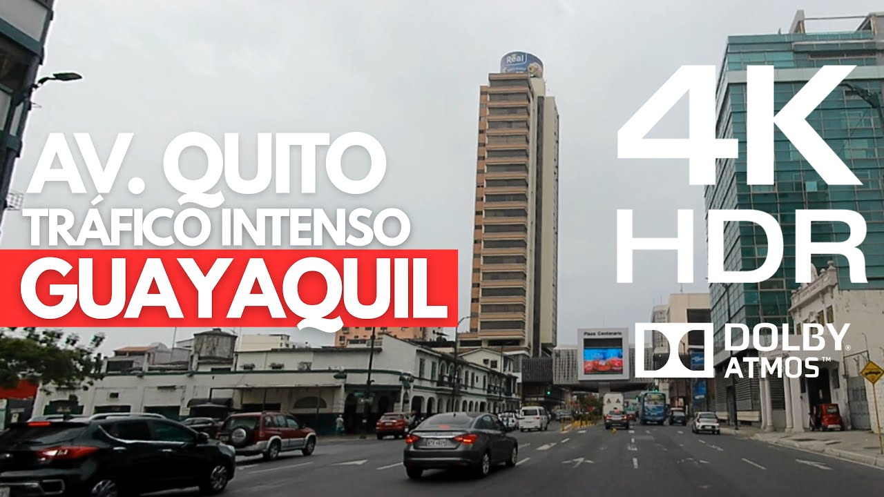 AV. QUITO EN GUAYAQUIL — TRÁFICO INTENSO EN 4K HDR