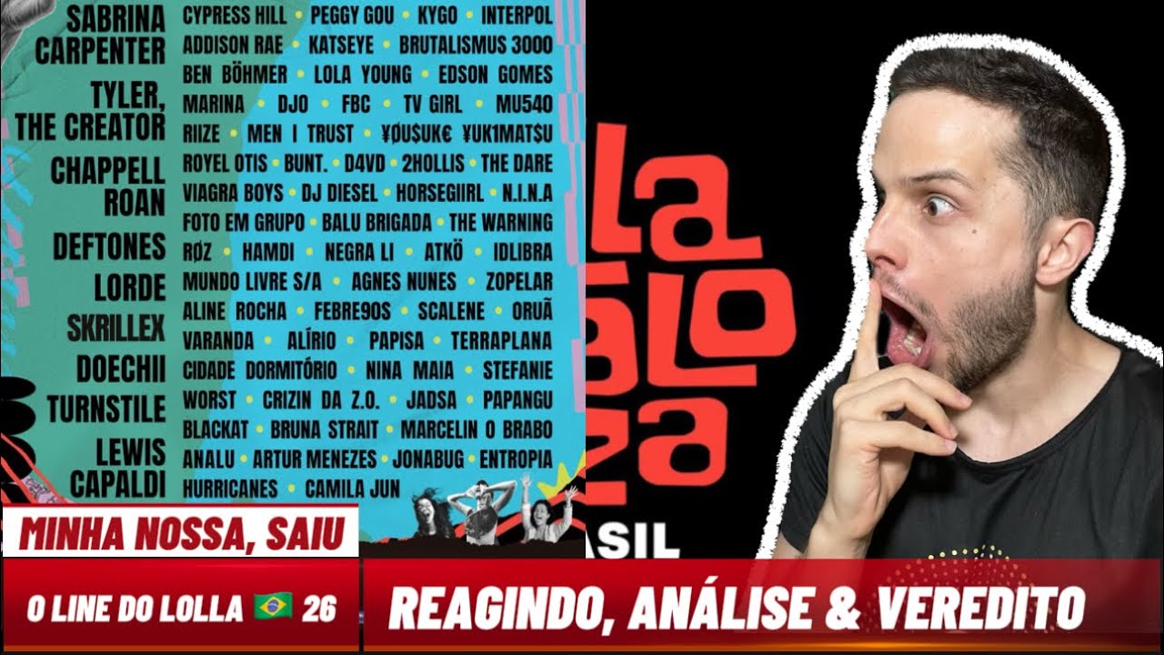 Reagindo ao Lineup do Lollapalooza Brasil 2026 – Minha análise completa da programação!