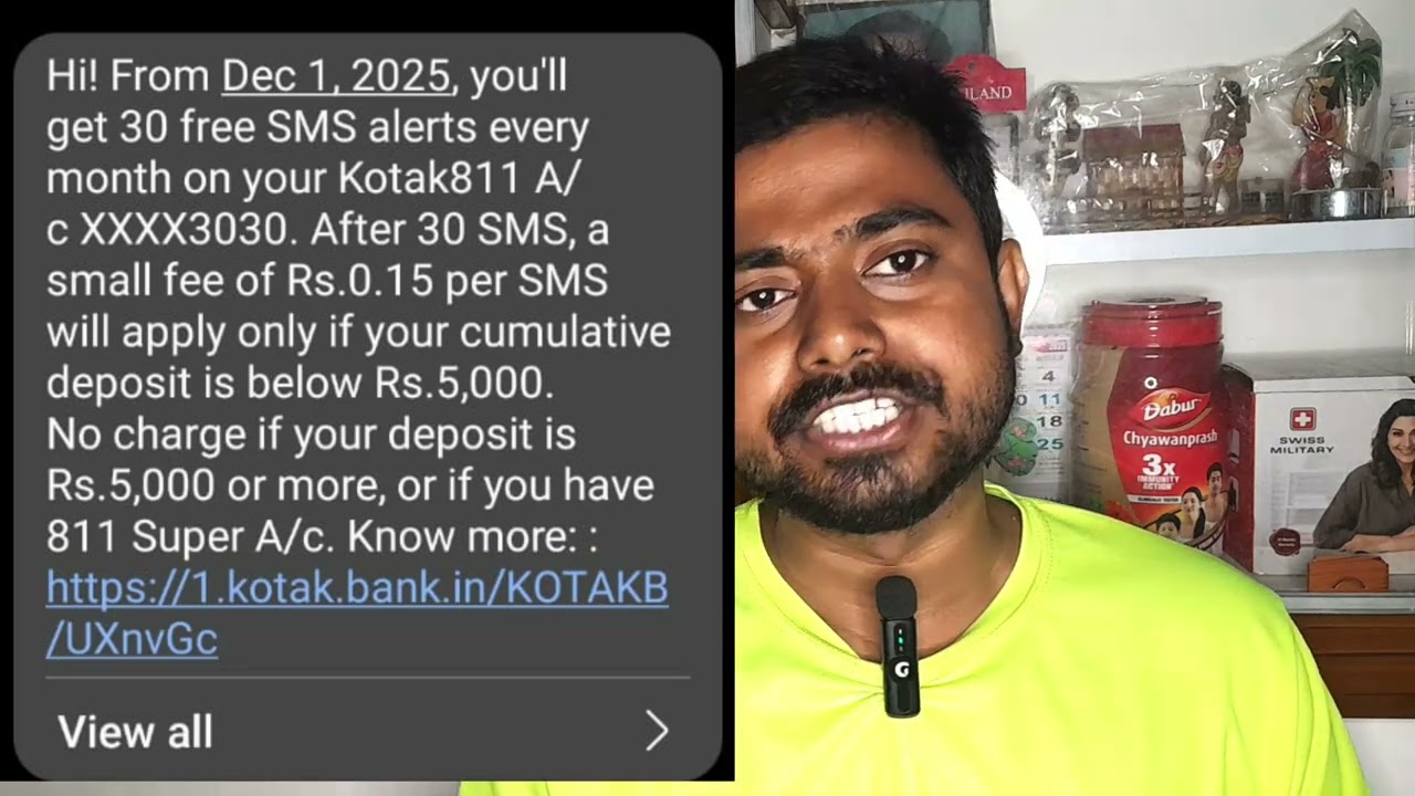 Kotak 811 SMS Alert Charges | Details Explained | ₹ 0.15 Per SMS Charge? 