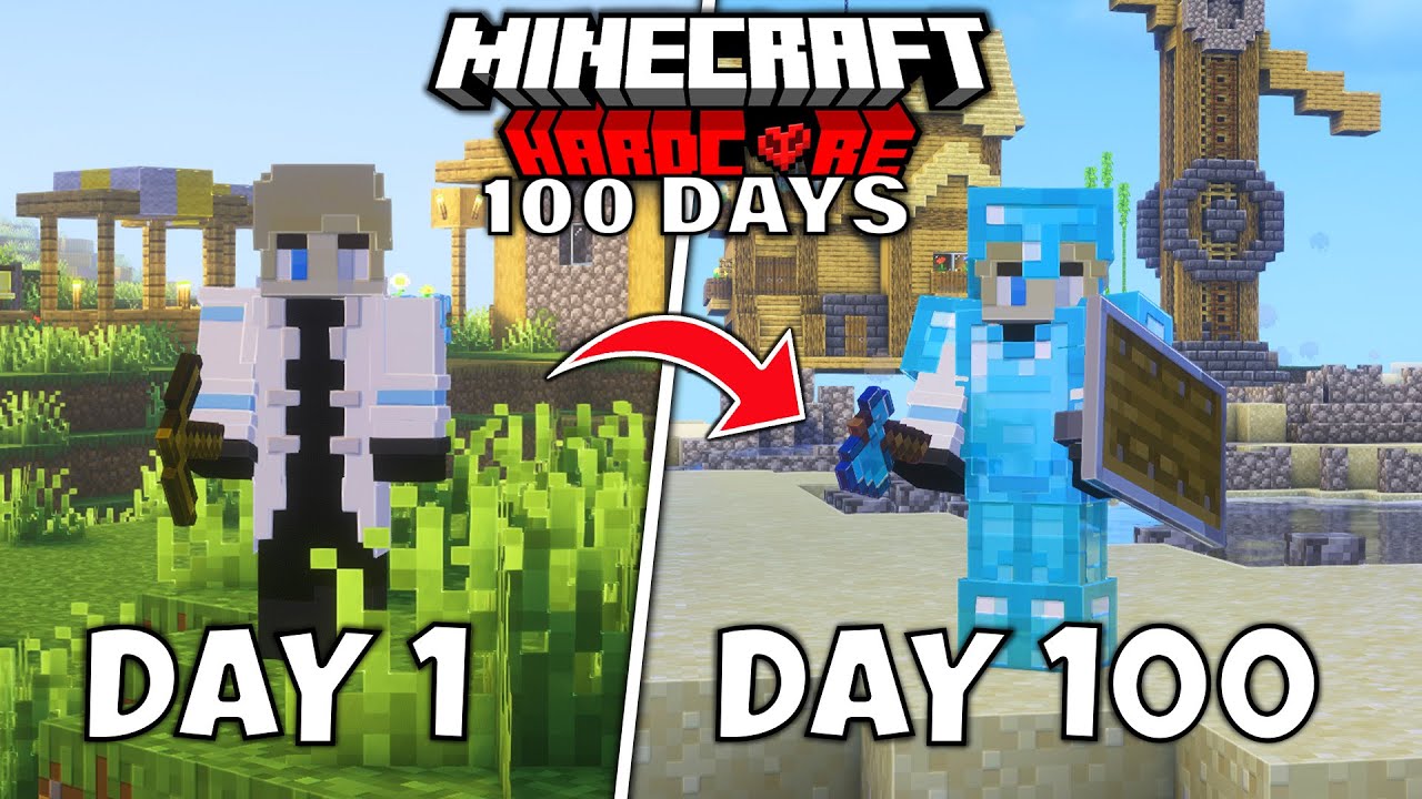 I Survived 100 Days in Hardcore Minecraft for the First Time...without killing