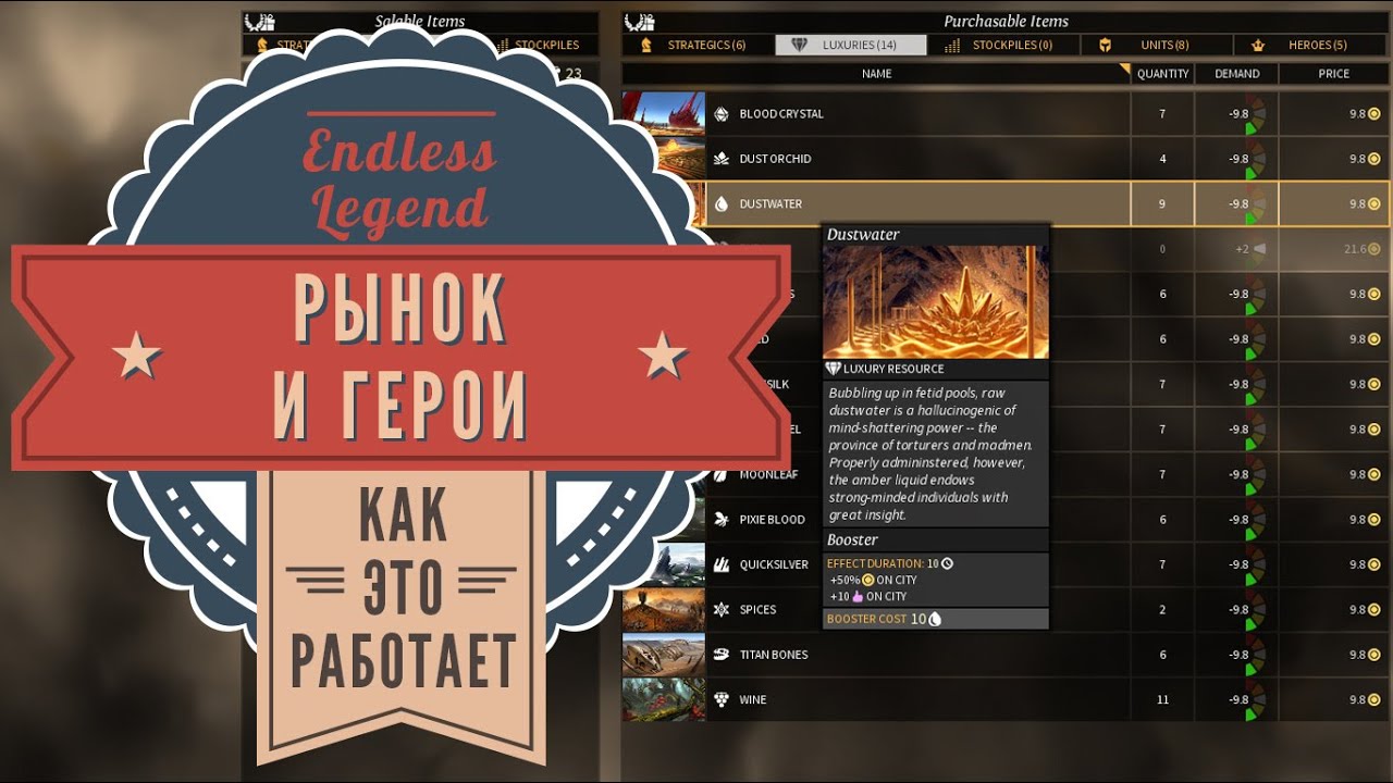 Рынок и герои в Endless Legend