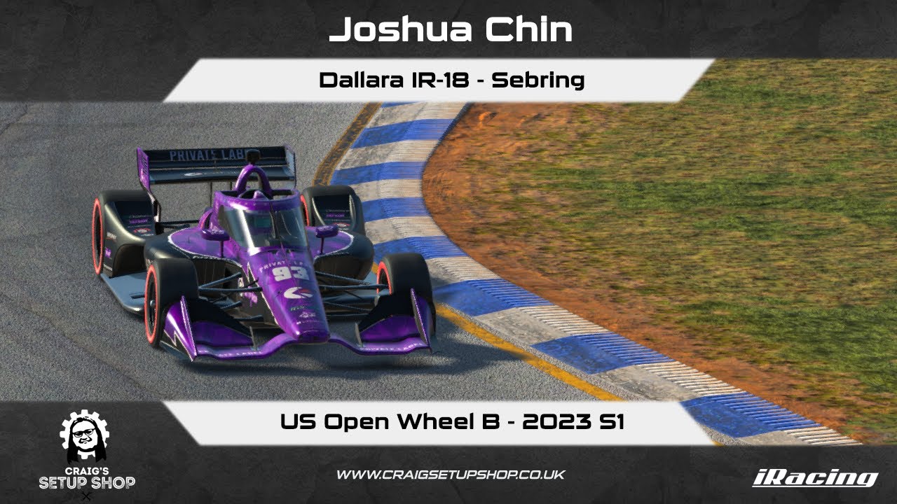 iRacing - 23S1 - Dallara IR-18 - US Open Wheel B - Sebring - JC