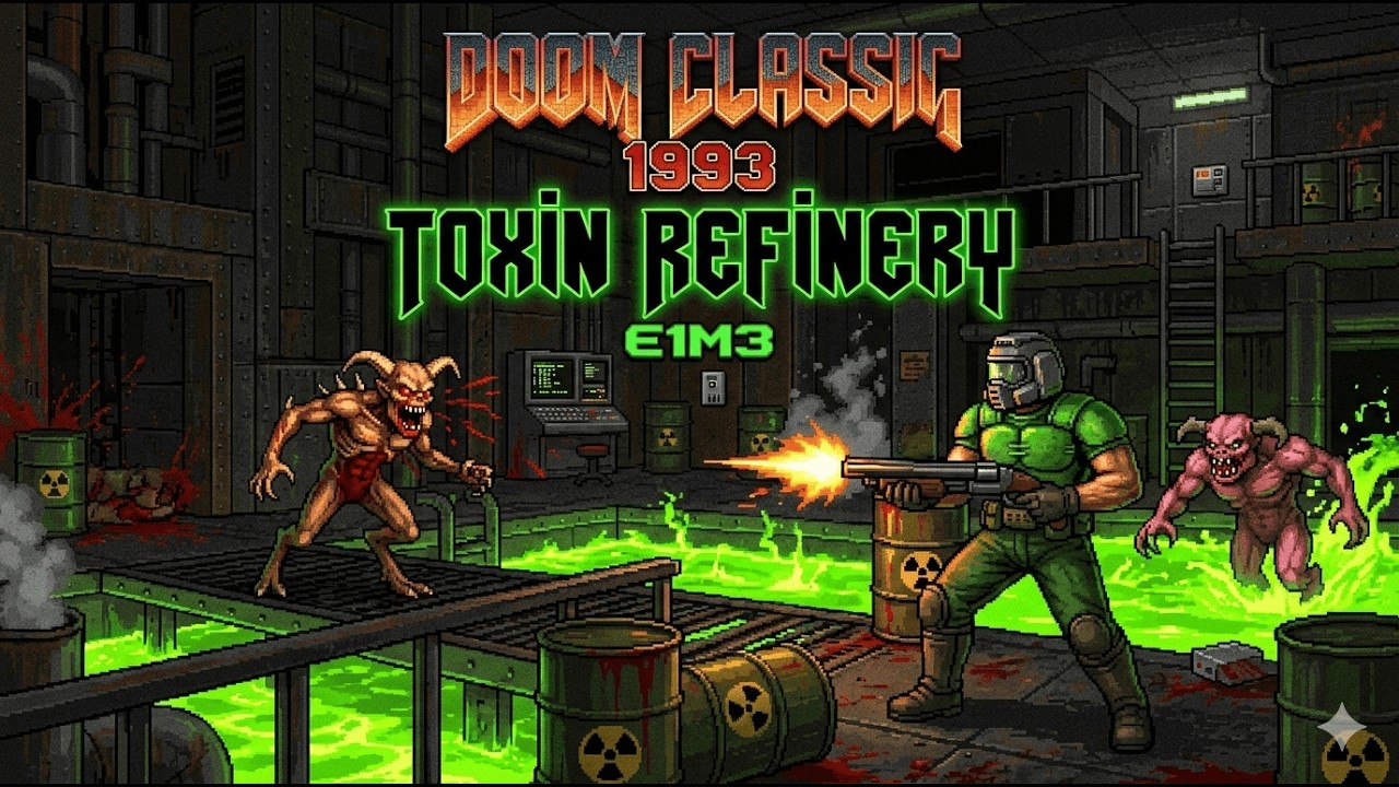 Doom Classic - Fase 3 - Knee Deep in the Dead - E1M3 - Toxin Refinery