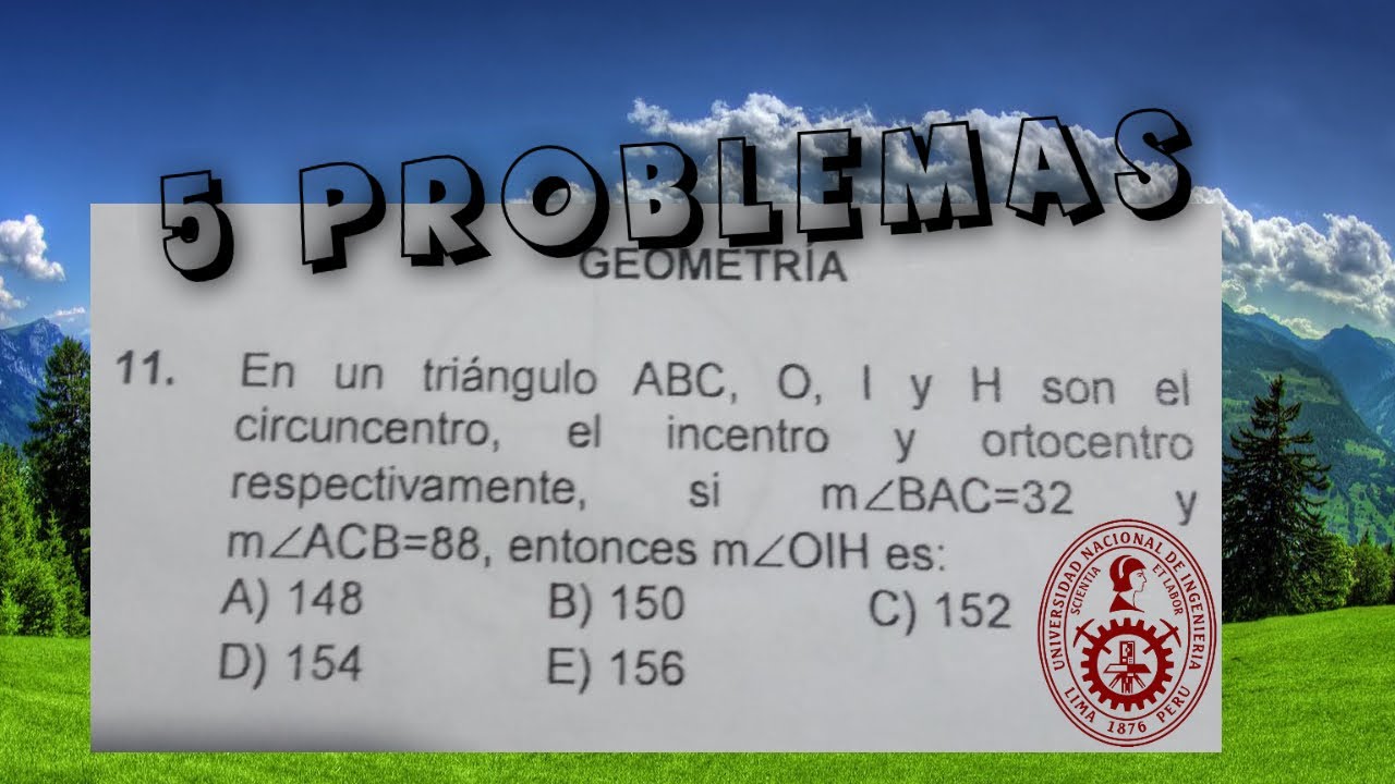 5 PREGUNTAS DE GEOMETRÍA | EXAMEN SEMESTRAL UNI | RETO GEOMÉTRICO