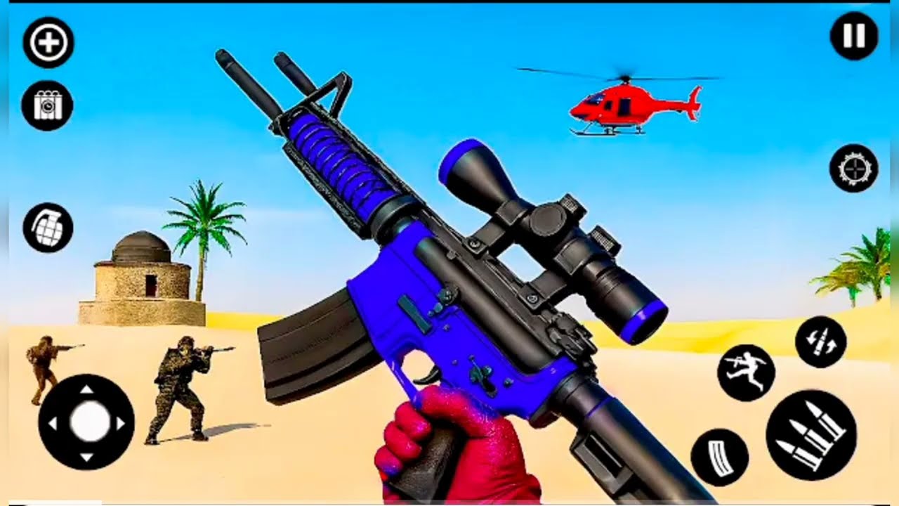 Gun shooting game android gameplay 3d offline game fps commando gun strike mission #androidgame 