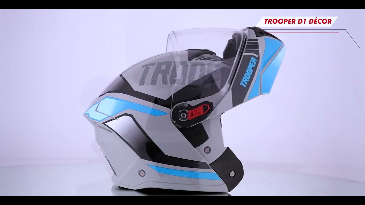 Studds Trooper DV D1 Decor Flip Up Full Face Motorcycle & Two-Wheeler Helmet For Men & Women