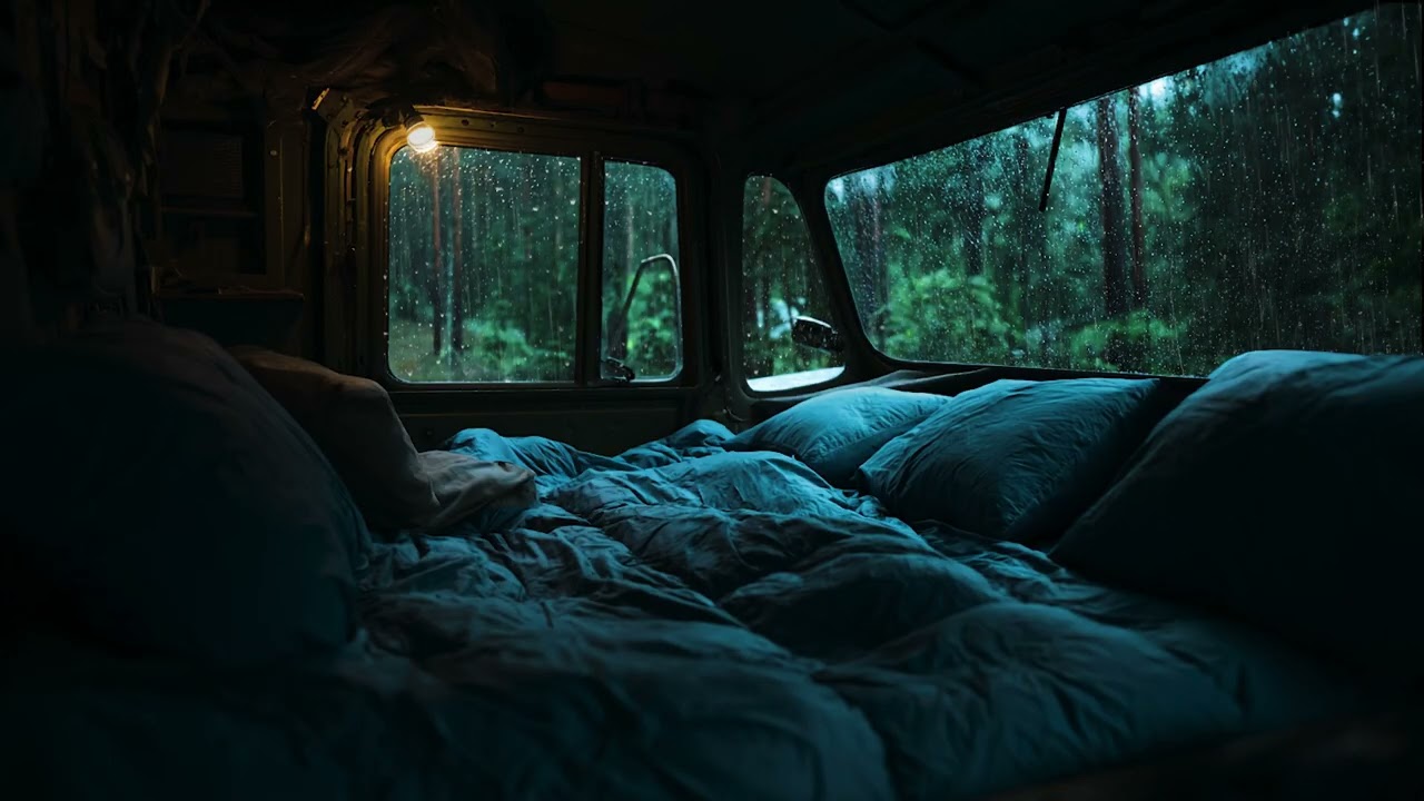 Falling Asleep Immediately During a Heavy Rain on the Car| Natural Sounds for Sleep and Study