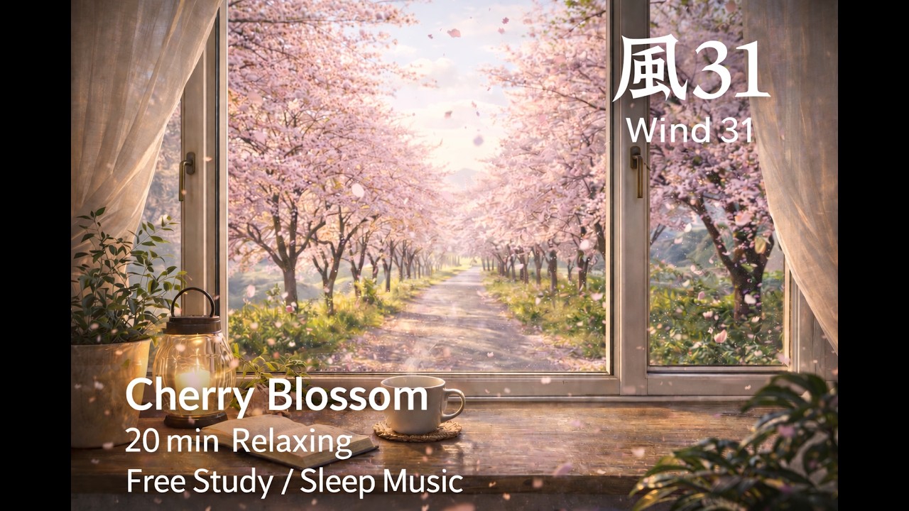 風31｜桜並木の窓辺のやさしい春風BGMWind 31 | Relaxing Cherry Blossom Breeze by the Window