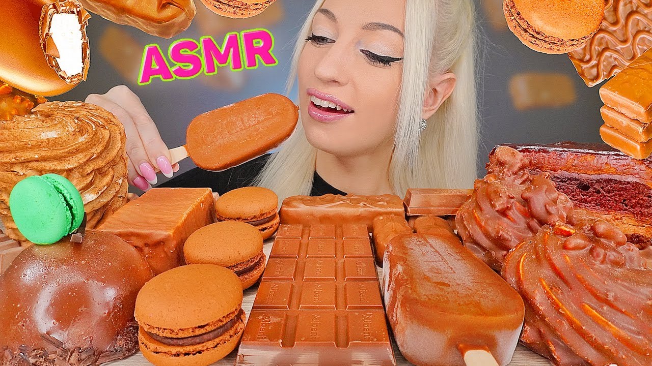 ASMR EATING CHOCOLATE, ICE CREAM, CANDY BARS, CAKE, MACAROONS 아이스크림, 초콜릿 디저트 (DESSERT) MUKBANG먹방, 4K