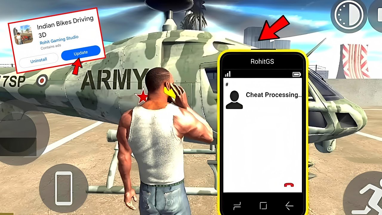 Army Helicopter Cheat Code in Indian Bike Driving 3D 🤯🔥| New Update All Cheat Codes | Harsh in Game