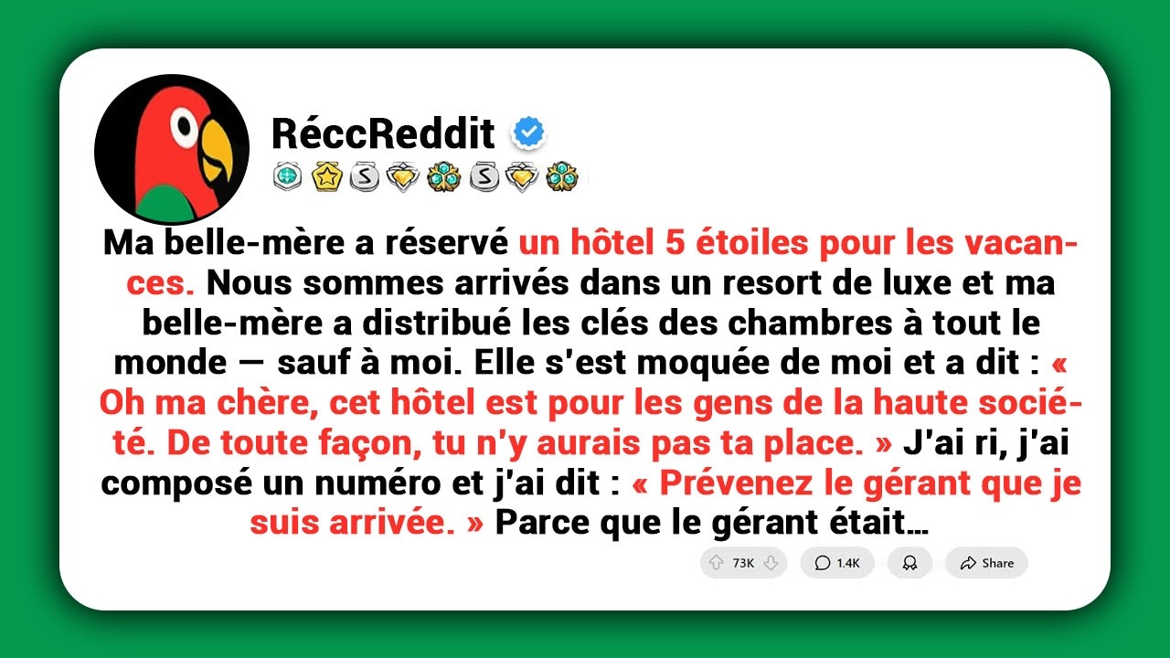 Ma belle-mère a réservé un hôtel 5 étoiles pour tout le monde — sauf pour moi. J’ai simplement souri