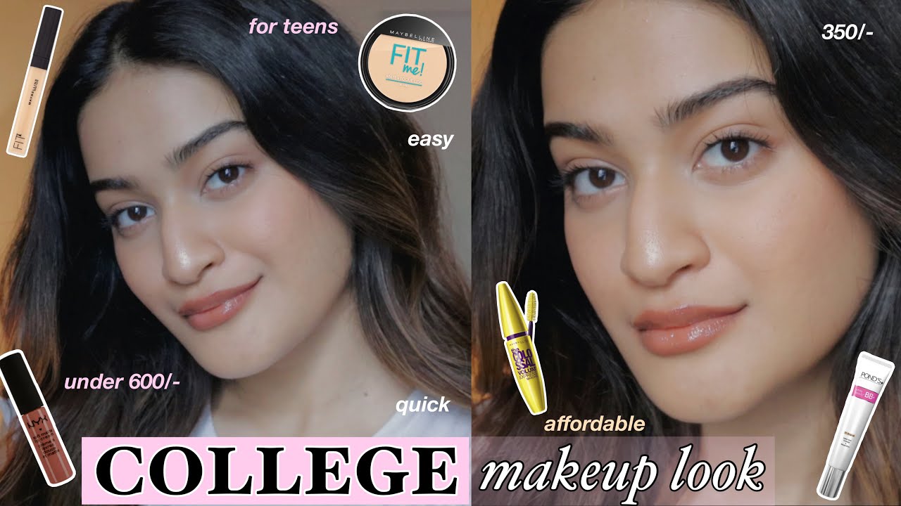 Easy & Quick College Makeup Look | for teenagers | under budget 💸| nishkabhura