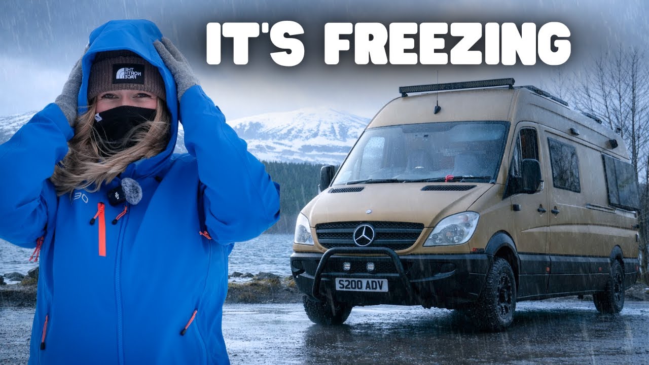 WINTER VAN CAMPING IN A STORM | Scottish Highlands