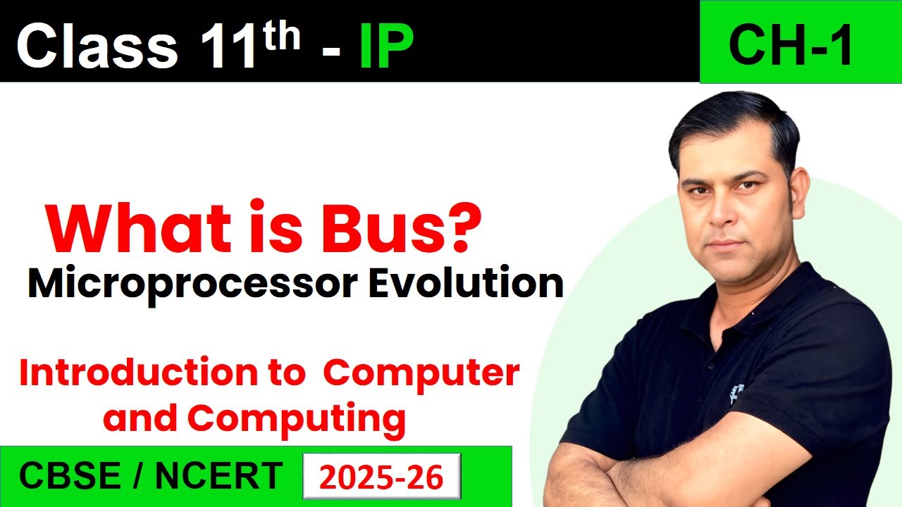 Class 11 IP | The System Bus, Types of Buses & Microprocessor Evolution | Ch1 Computer and Computing