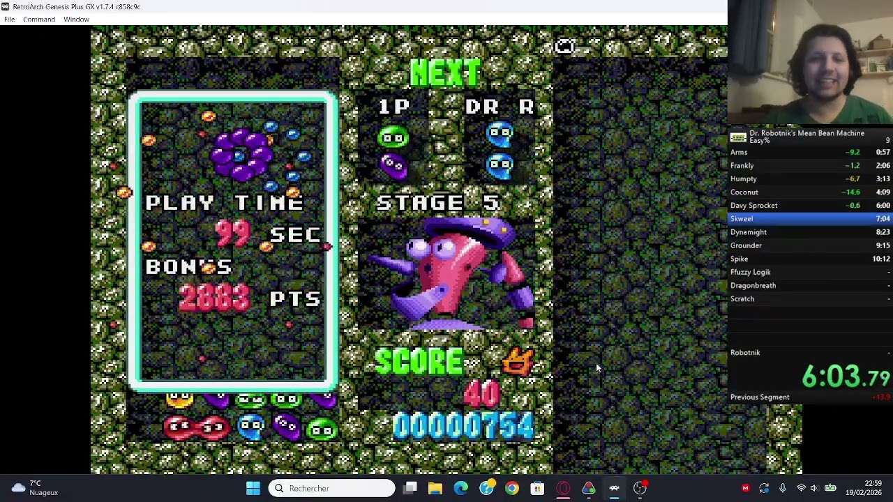 PB Dr. Robotnik Mean Bean Machine (Genesis) : 13:59 RTA (11:19 IGT)