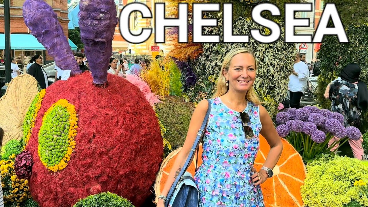 🇬🇧🌹🌼🌸 CENTRAL LONDON WALK, EXTREMELY BUSY KING'S RD AND SLOANE SQUARE, CHELSEA FLOWER SHOW, 4K HDR