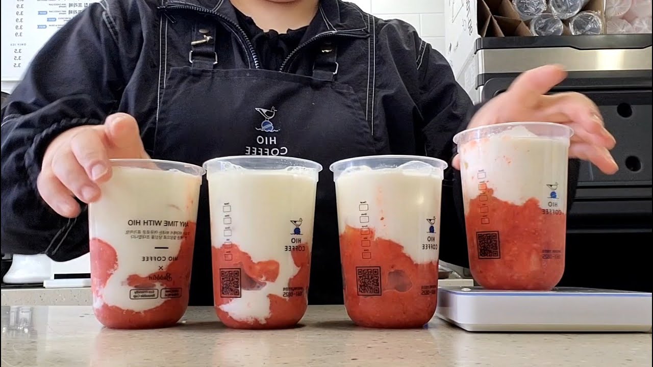 cafe vlog | 카페브이로그 | 하이오커피 | 🍓딸기 한사발 하실래예🍓 | 얼음소리