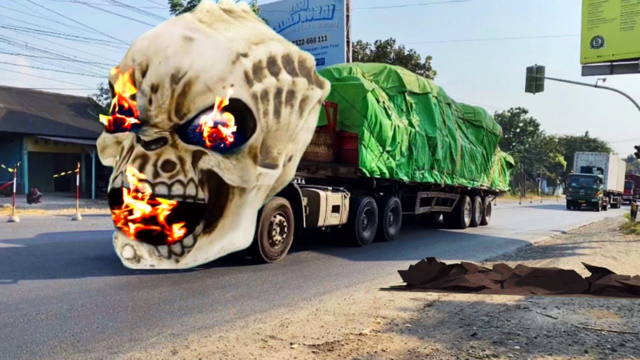 Wow.. Wadidaw.. Truk Barang Melawan Gorila Raksasa, Pneumatic Roller Masuk Desa, Kapal Tua Terdampar