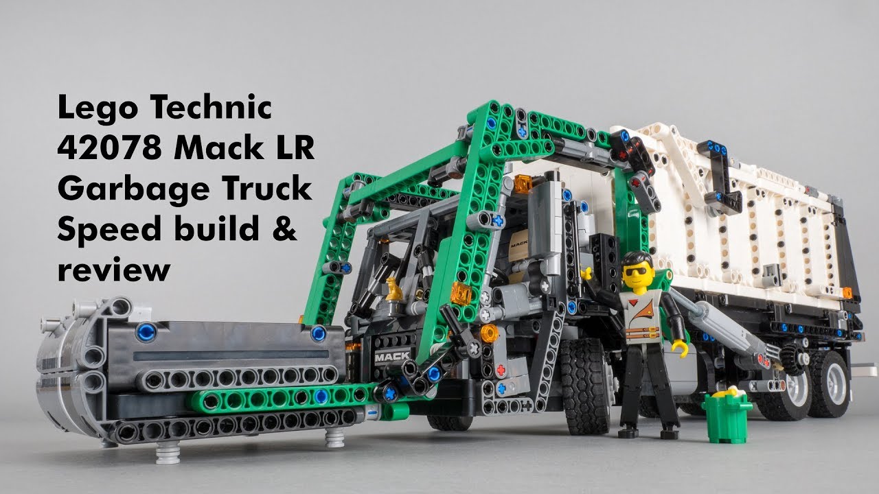 Lego Technic 42078 Mack LR Garbage Truck (B model) speed build & review with Trashcam footage