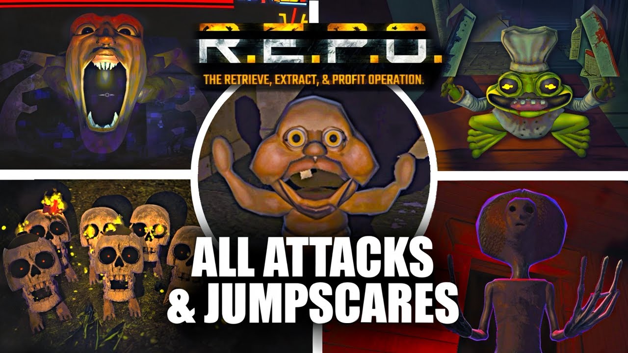 R.E.P.O. - All Attacks & Jumpscares of Monsters, Enemies, Bosses (Showcase)