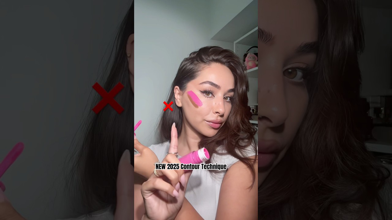 New contour technique! It&rsquo;s fun! Try it! #makeup #contour #contourhack #fyp