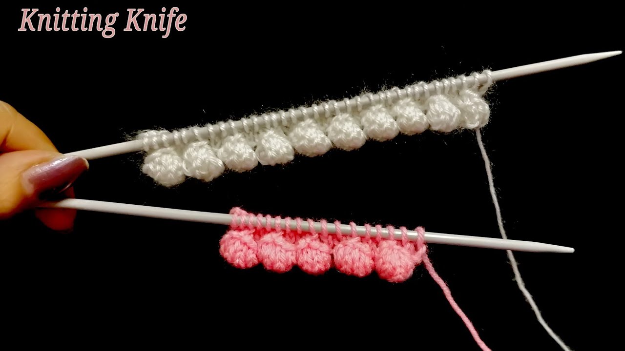 बहुत आसान बब्बल फंदे, Very Easy Bobble Cast on, Knit Border, Baby Cardigan, Blanket, Coat, Jacket,