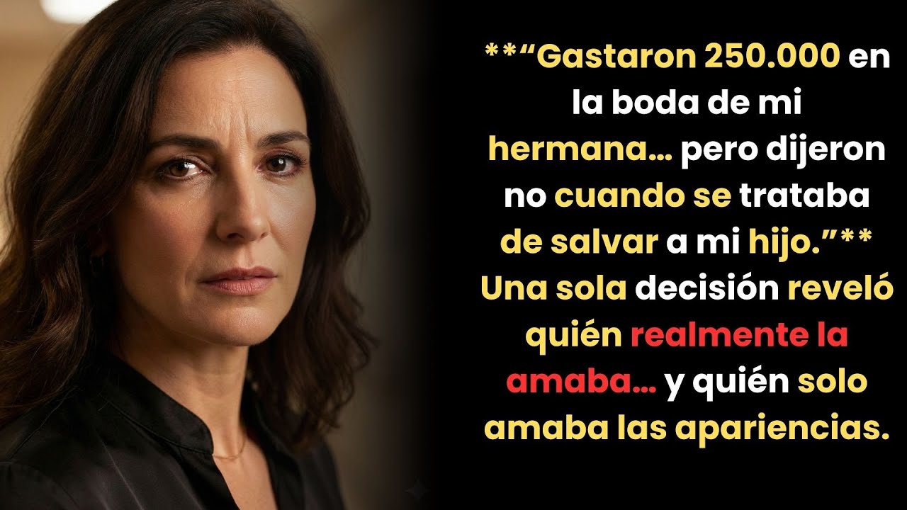 Esta es “Mis padres gastaron 250 000 euros en la boda de mi hermana, pero se negaron a salvar la vid