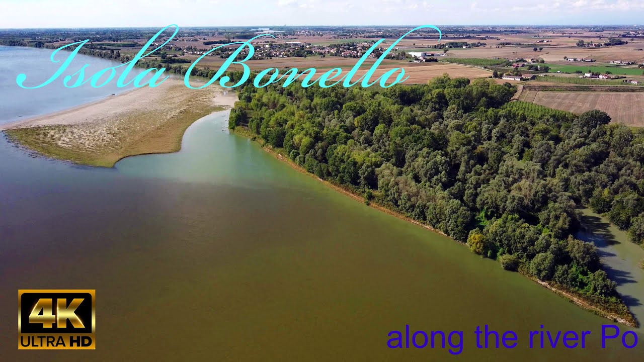 Isola Bonello - lungo il fiume Po . italy 4k - il fiume Po