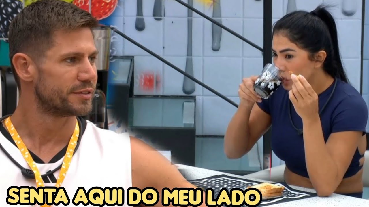 Jonas chama Marciele para sentar ao seu lado na cozinha 🔥