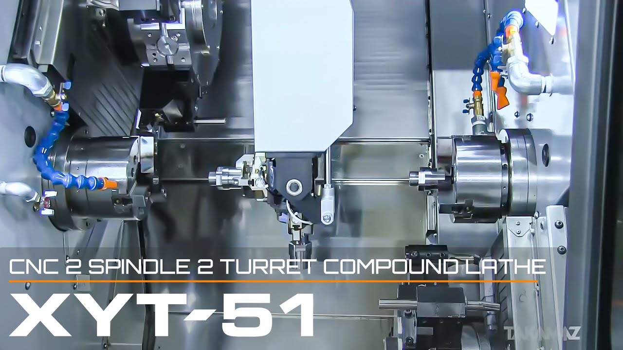 [TAKAMAZ XYT-51] Gantry Loader 2 Spindle 2 Turret Compound Lathe
