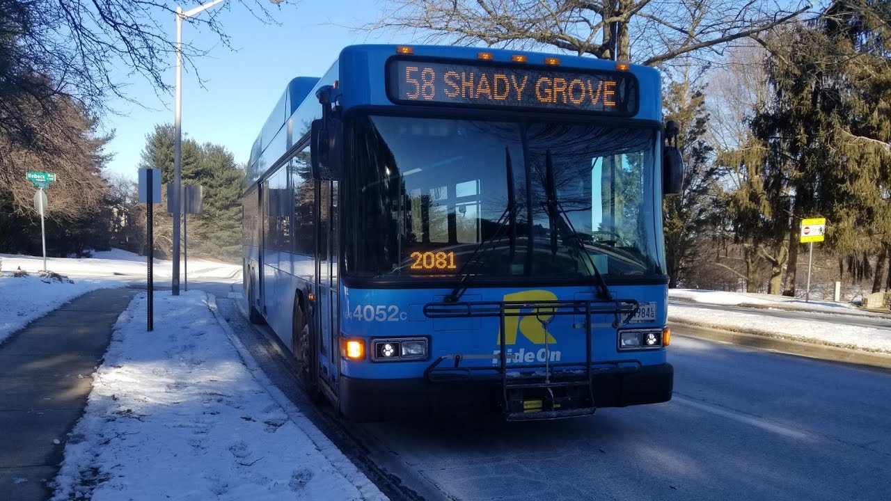2016 Gillig Low Floor CNG - Montgomery County RideOn Bus 164-4052C - Route 58 Shady Grove