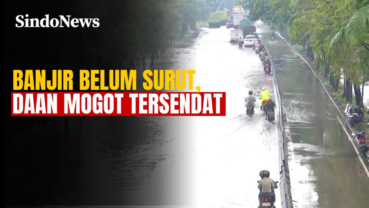 Genangan banjir bertahan di Daan Mogot, Arus lalu lintas terganggu | Sindo Trending