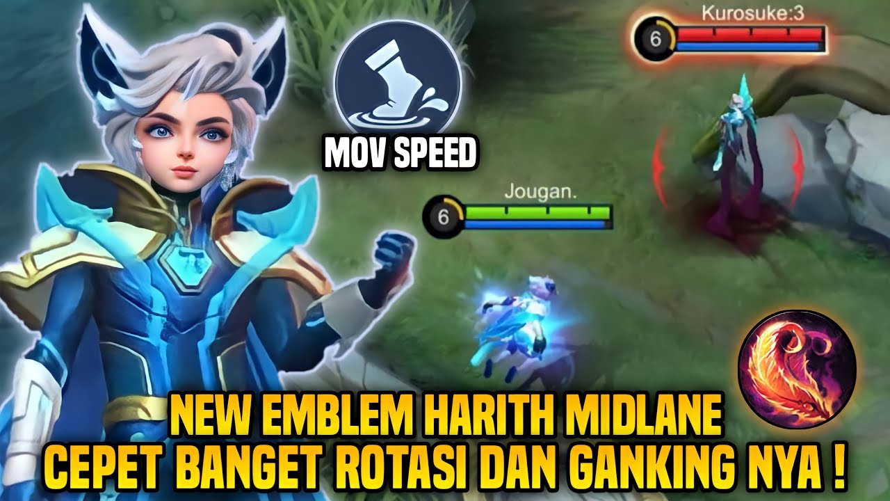 NEW EMBLEM HARITH MID LANE CEPAT ROTASI DAN GANKING ( WILDERNESS BLESSING ) MOV SPEED DILUAR NALAR !