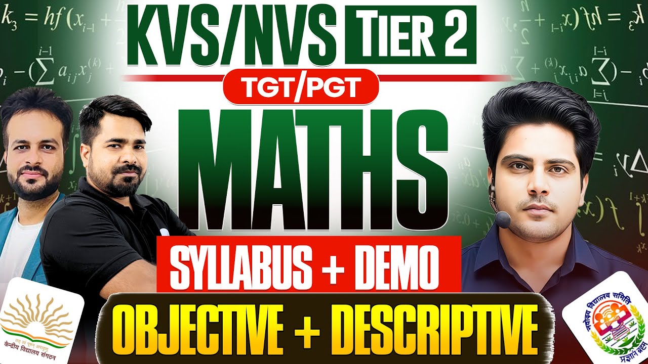 KVS NVS TIER 2 Maths Syllabus 2026 | TGT PGT | Object + Descriptive | Demo Class by Sachin Academy