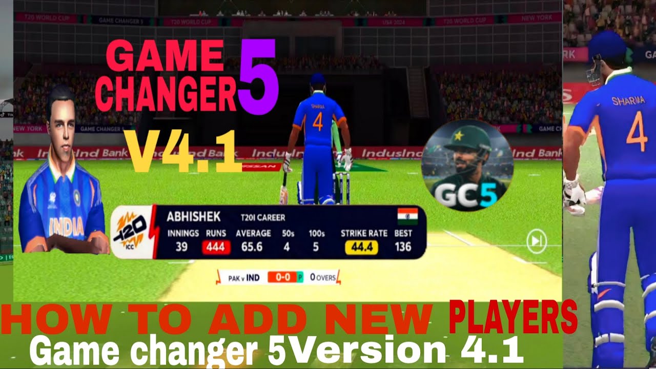 How to add new player in game changer 5 version 4.1#gamechanger #gamechanger5v4 #realcricket24