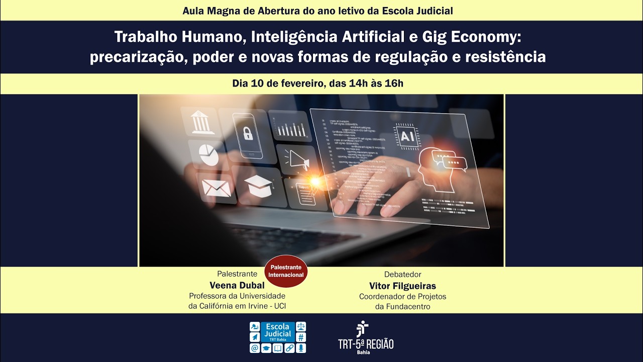Aula Magna de abertura do ano letivo: Trabalho Humano, Inteligência Artificial e Gig Economy