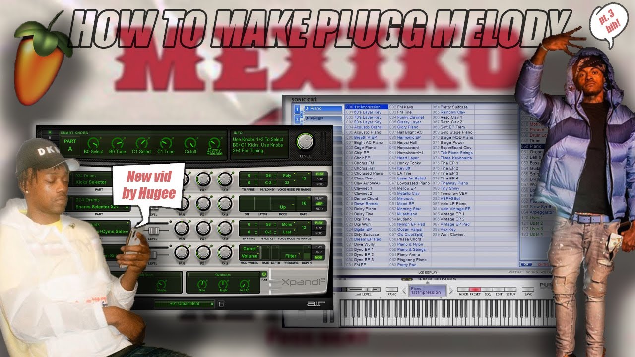HOW TO MAKE PLUGG MELODY [MexikoDro x StoopidXool tutorial] | Hugee Boy