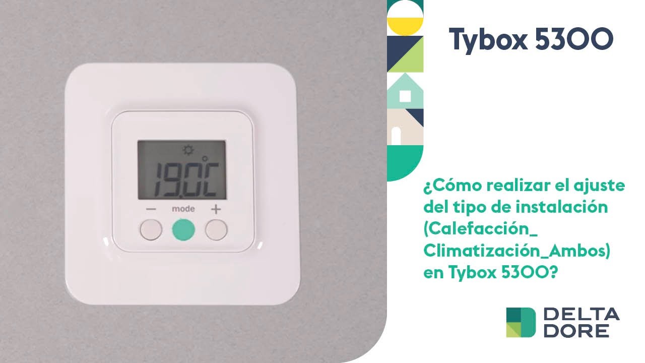 ¿Cómo realizar el ajuste del tipo de instalación (Calefacción/Climatización/Ambos) en Tybox 5300?