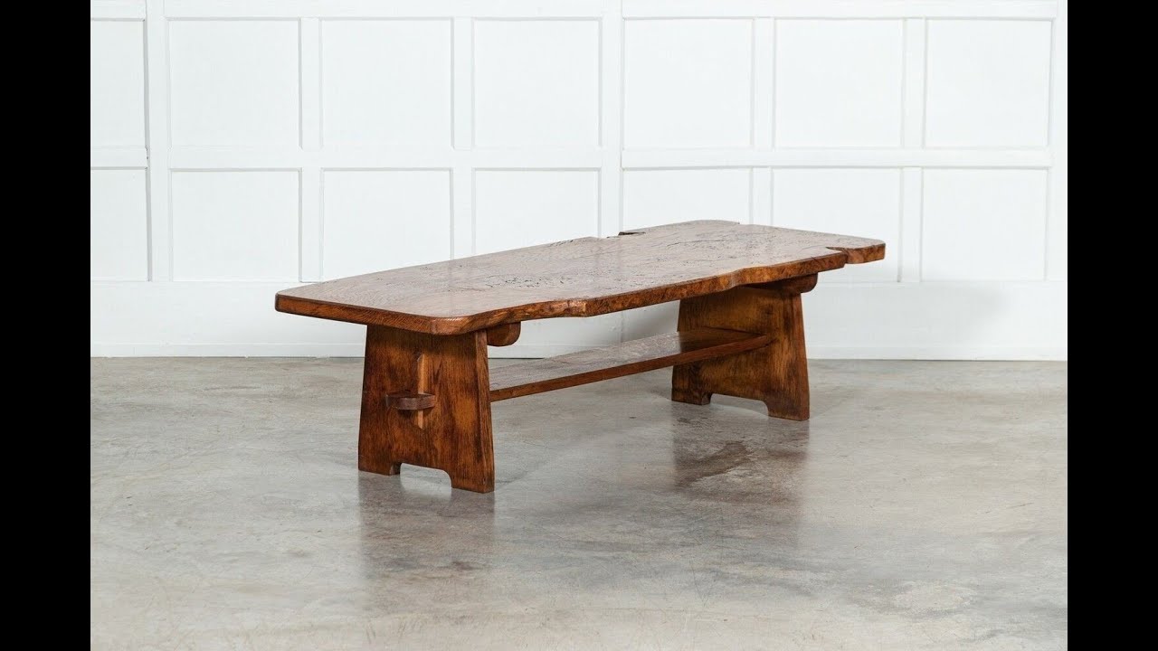 Large English MidC Burr Oak Coffee Table