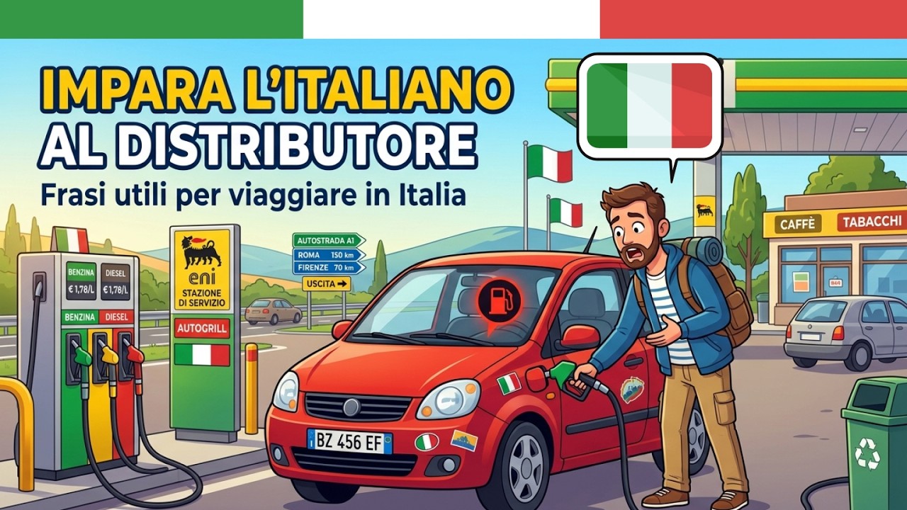 Impara l’Italiano con Podcast: Conversazione in Italiano al Distributore di Benzina 🚗