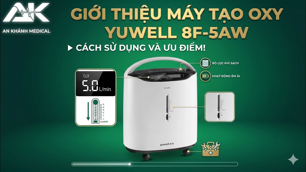 Giới thiệu máy tạo oxy Yuwell 8F-5AW