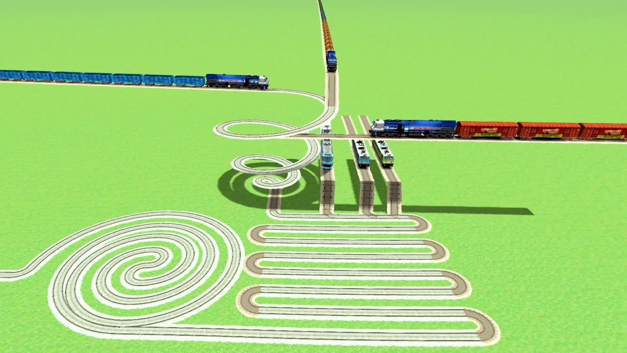 CIRCLE💖 RISKY TRACK CROSSIN TRAINS SNAKE CURVE ZIG ZAG💞 TRACKS RAILWORK BEANG 🐍 TRAIN 