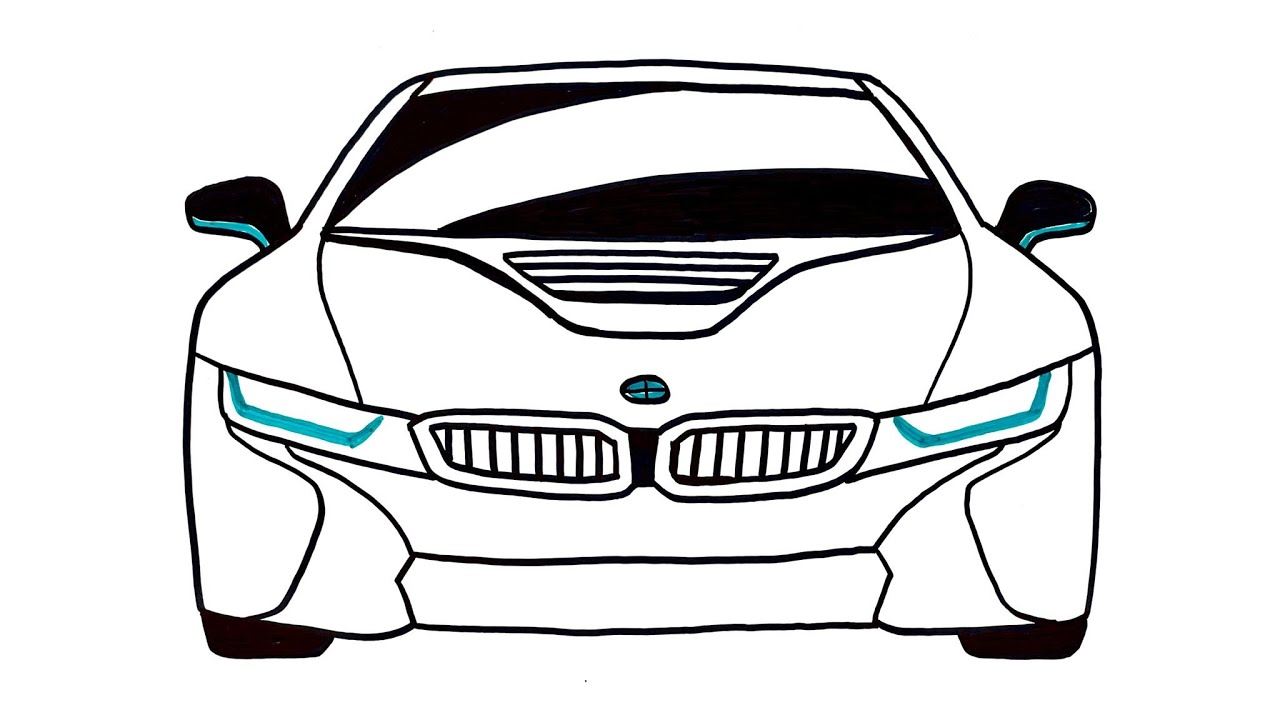 HOW TO DRAW BMW i8 || How to draw a bmw car step by step || Easy Car Drawing