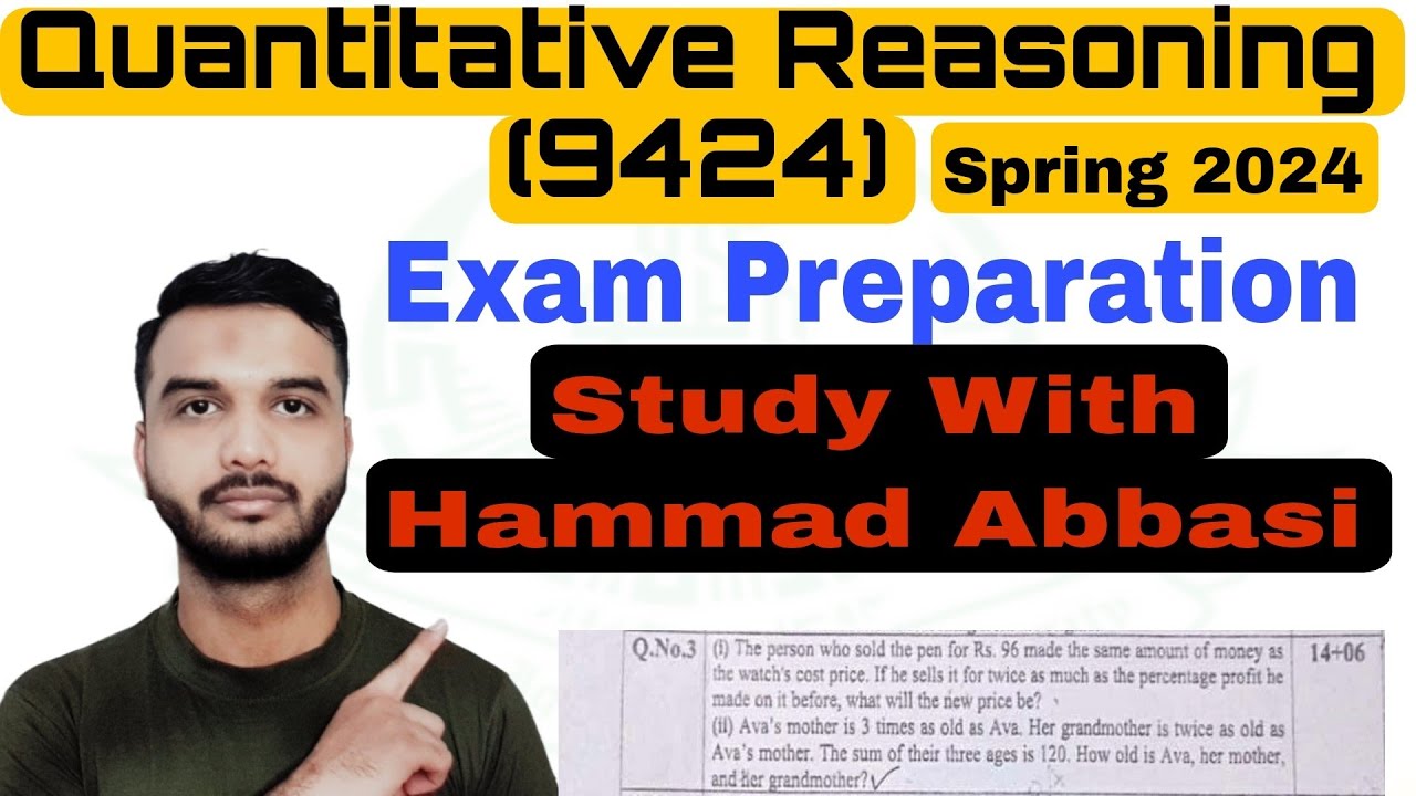 Class3:Quantitative Reasoning 9424 Bs,mass,English,islamic AIOU Study With Hammad Abbasi #9424 #exam