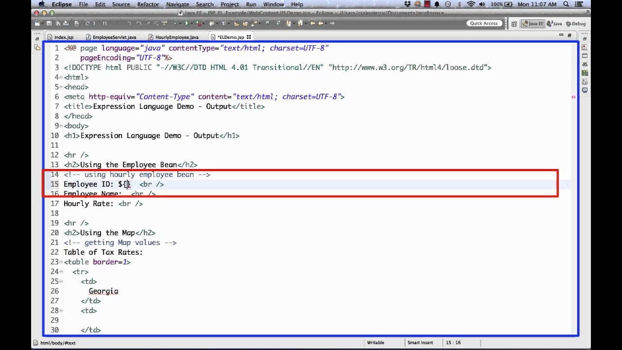 JSP Expression Language Example