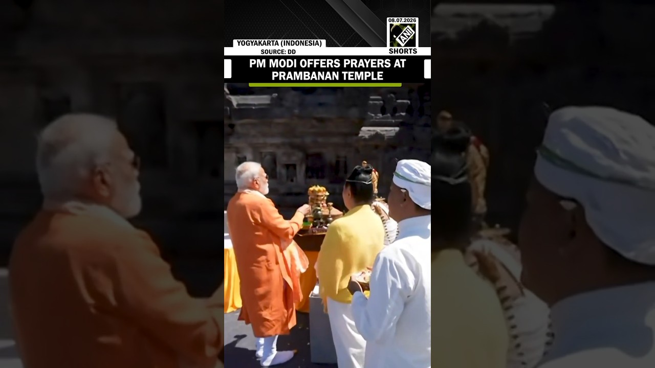 PM Narendra Modi offers prayers at Prambanan Temple in Yogyakarta, Indonesia
