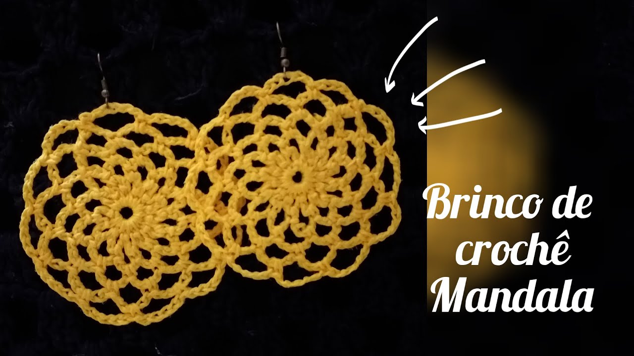 Brinco de croche mandala sem arame, tutorial passo a passo fácil e rápido de fazer
