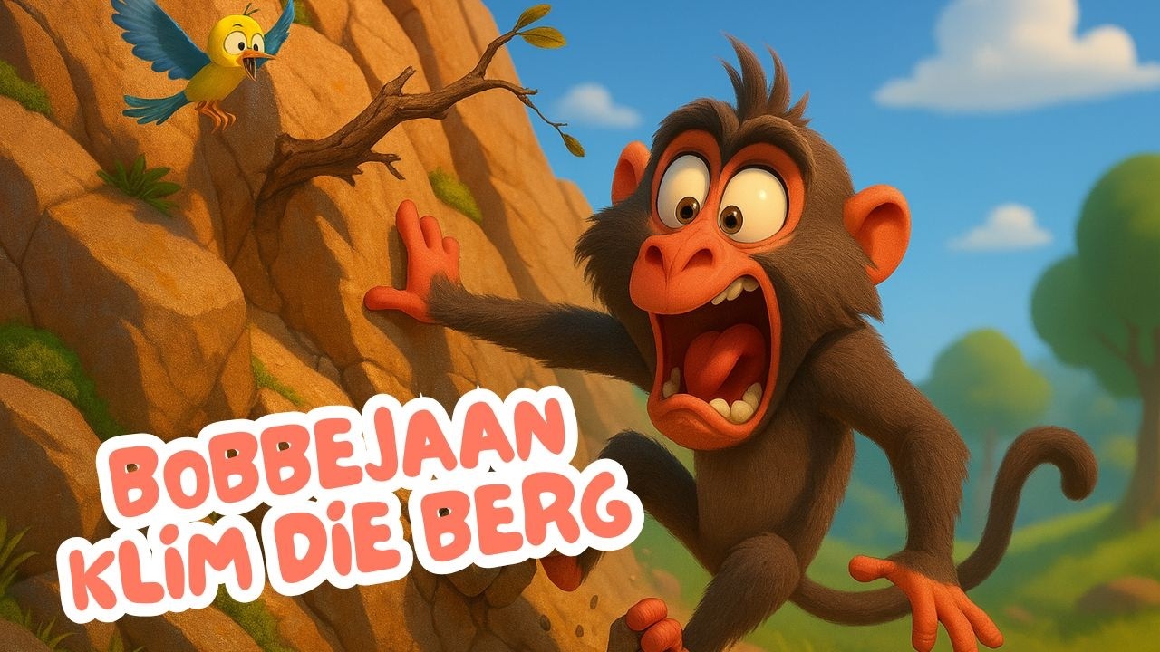 Bobbejaan klim die berg 🐒 | Afrikaanse Liedjie + Gratis Prente Boek