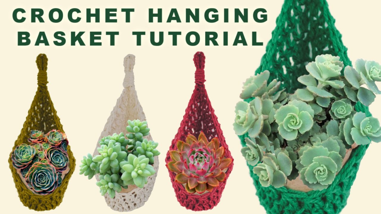 How to crochet a plant hanging basket | Tutorial | DIY | Brunaticality