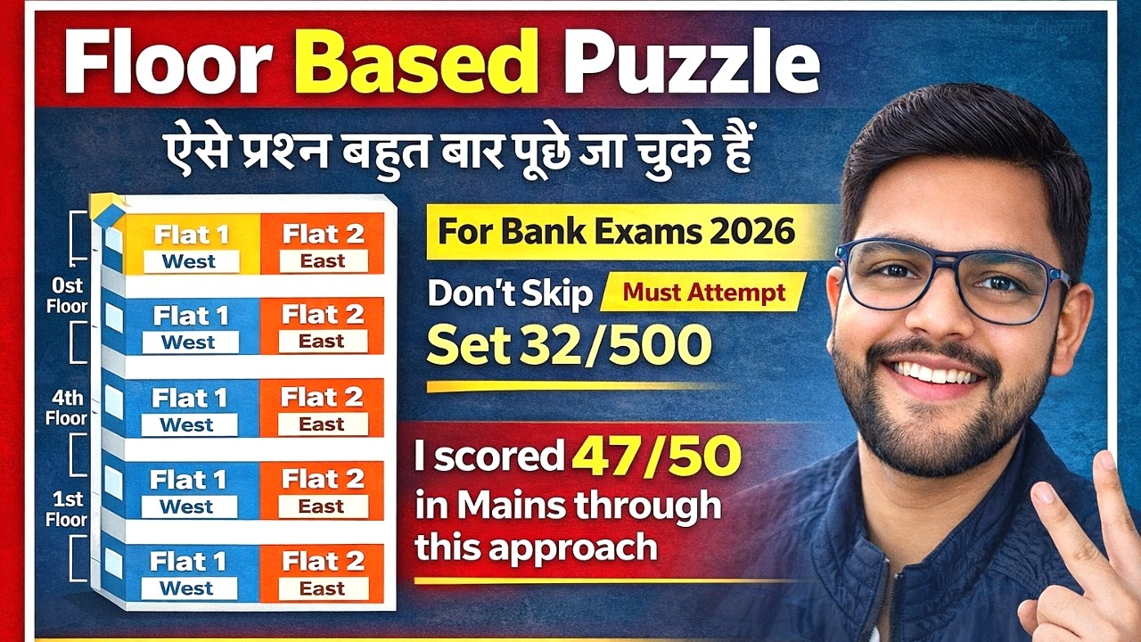 Floor & Flat Based Puzzle 🔥 for Bank Exams ,Bank Exams Reasoning Set 32/500